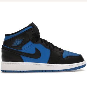 Jordan 1 Mid Black Royal Blue (GS) Size 4 Youth